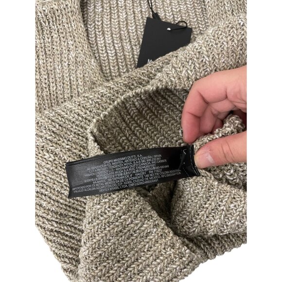 Massimo Dutti Womens Sweater Vest Small S Taupe Chunky Knit V-Neck 5776/669 NWT - Picture 8 of 15